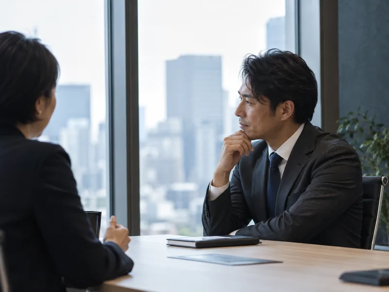 採用について話し合う場面のイメージ